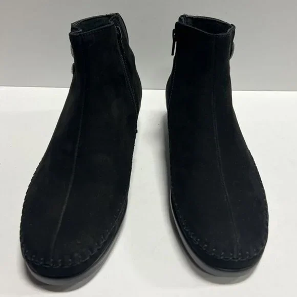 SAS Women's Jade Ankle Bootie Black Suede, Size 7.5 M